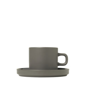 PILLAR 2 coffee cup 200 ml with Pewter saucer