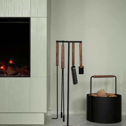 Blomus Ashi haardhoudmand medium en 5 delige haardset - bithliving.com