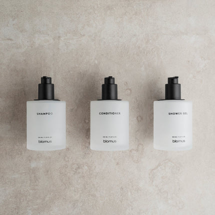 Blomus Kirei White - set shampoo condtioner showergel - bithliving.com