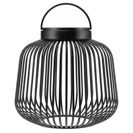 Blomus Lito draagbare lantaarn gemaakt van zwart ijzer en aluminium en led lamp