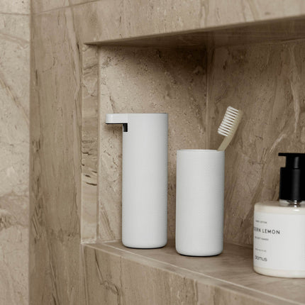 Blomus Modo Rof White - zeepdispenser en beker - bithliving.com