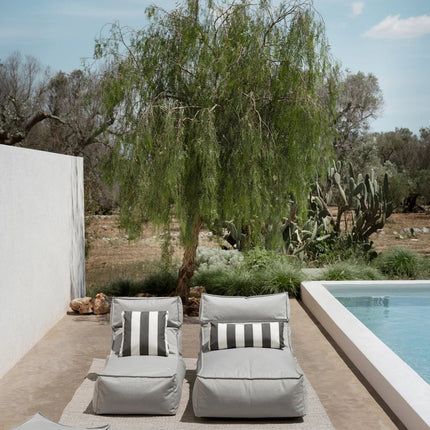 Blomus Stay Cloud lounger en poef - Stay Black kussen - bithliving.com
