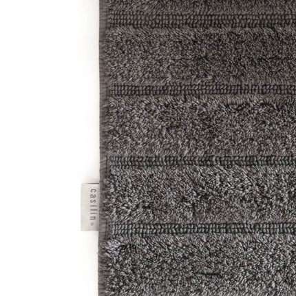 Casilin California badmat Grey Charcoal - 100% katoen en ingeweven streeppatroon - bithliving.com
