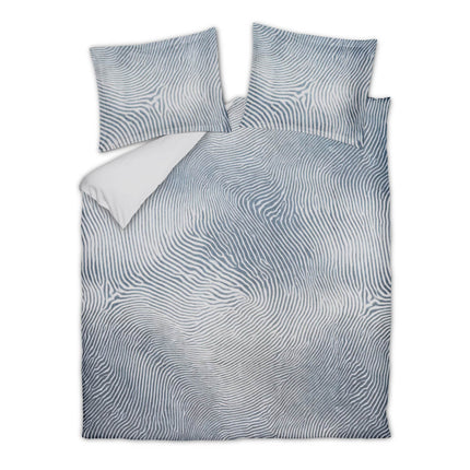 Vandyck Stumble dekbedovertrek met dierenprint in kleur Faded Denim, donkerblauwe zebraprint (SAMP26224)