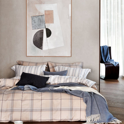 Vandyck dekbedovertrekken flanel - Home Bellavita sprei en kussenslopen (Dusty Blue en Oceanview) - bithliving.com