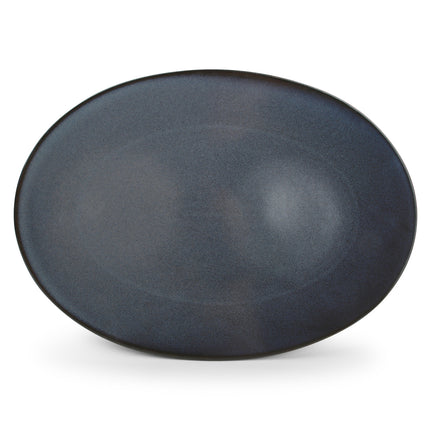 Plato llano CIRRO ovalado 36 cm - Azul oscuro