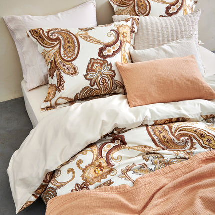 Housse de couette COTON LAVÉ 200x220 cm Apricot Blush (coton)