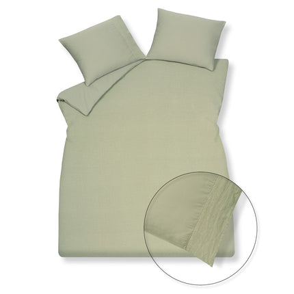 Housse de couette PURE 07 Olive Clair 200x220 cm (lin/satin de coton)