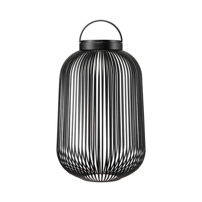 Blomus Lito led lantaarn Black large, zwarte stalen sfeerverlichting met led lamp voor binnen en buiten