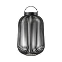 Blomus Lito led lantaarn Black large, zwarte stalen sfeerverlichting met led lamp voor binnen en buiten