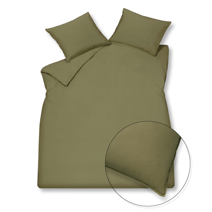 Housse de couette COTON LAVÉ Martini Olive 140x220 cm