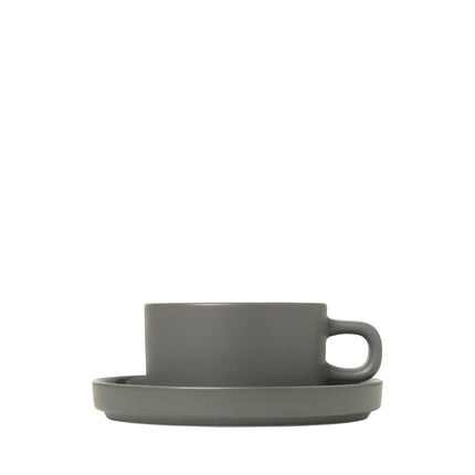 PILAR 2 tea cups 170ml with Pewter saucer