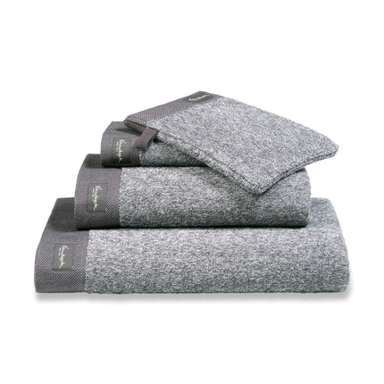 <tc>HOME</tc> Asciugamano da bagno 70x140 cm Mouliné Nero Off (set/3)