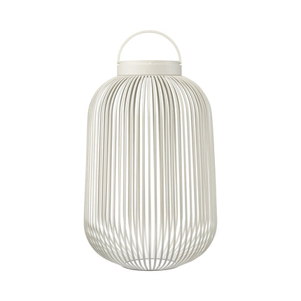 Blomus Lito led lantaarn Silk Grey large, lichtgrijze stalen sfeerverlichting met led lamp voor binnen en buiten