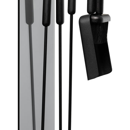 ASHI Juego de chimenea de pared de 5 piezas Roble negro