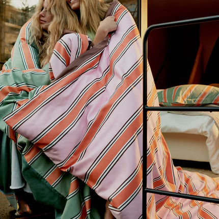 Dekbedovertrek PREPPY STRIPE Pink 240x220 cm (satijnkatoen)