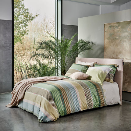 Housse de couette HAPPY SLEEP Vert Fumée 200x220 cm (coton satiné)