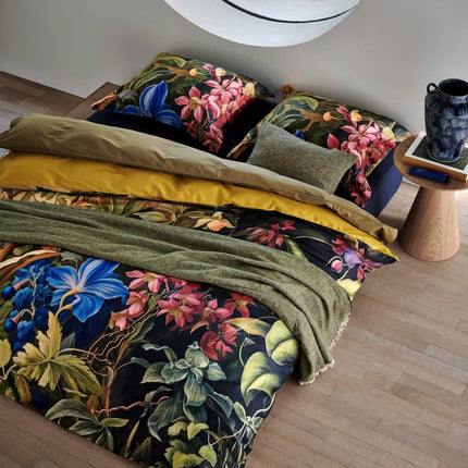 Housse de couette COTON LAVÉ Martini Olive 140x220 cm