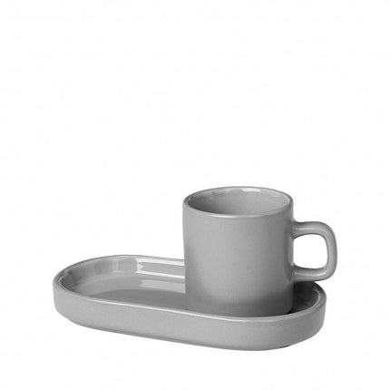 PILLAR 2 tazas de espresso 50 ml con platillo Mirage Grey