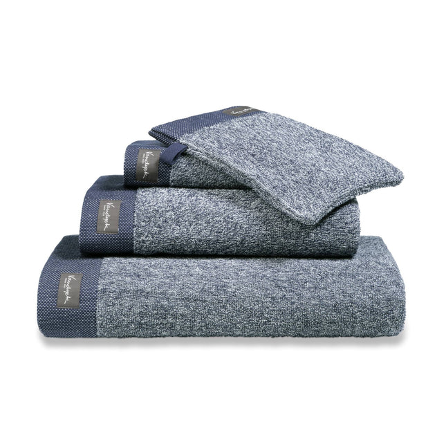 <tc>HOME</tc> Asciugamano 60x110 cm Mouliné Inchiostro Blu (set/3)