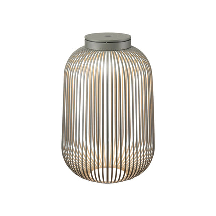 Blomus Lito led lantaarn Granite Grey large, mobiele grijze stalen sfeerverlichting met led lamp voor binnen en buiten
