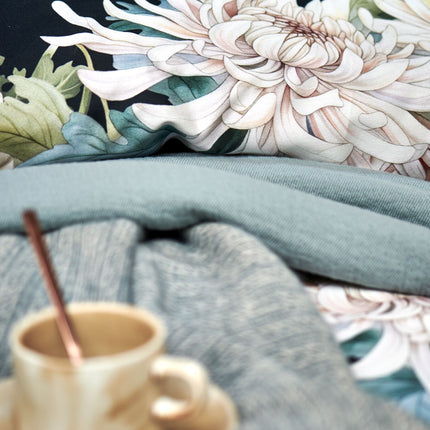 Housse de couette FLORAL BLISS Encre Bleue 240x220 cm