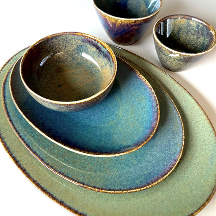 Plato llano/plato para servir CIRRO 32 cm - Verde multi