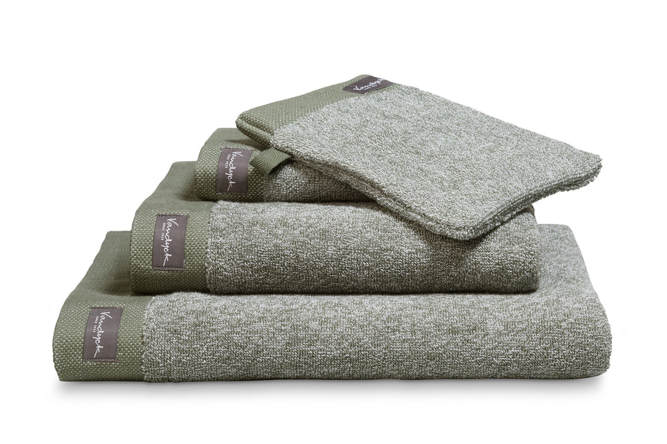 HOME washand Mouliné Olive (set/6)