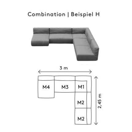 GROW loungebank H Stone Boucle