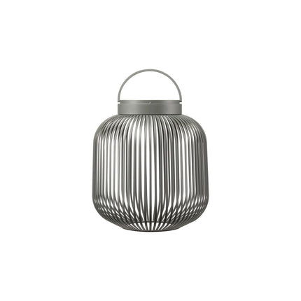 Blomus Lito led lantaarn Granite Grey medium, grijze stalen sfeerverlichting met led lamp voor binnen en buiten