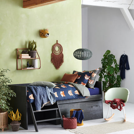 <tc>HOME</tc> Taie d'oreiller piqué vert terre 40x55 cm