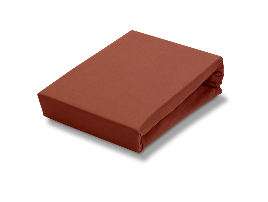 JERSEY SUPREME topper fitted sheet Rusty Brown