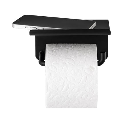 MODO toilet roll holder with platform Black