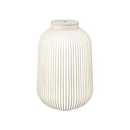 Blomus Lito led lantaarn Silk Grey large, lichtgrijze stalen mobiele verlichting met led lamp voor binnen en buiten