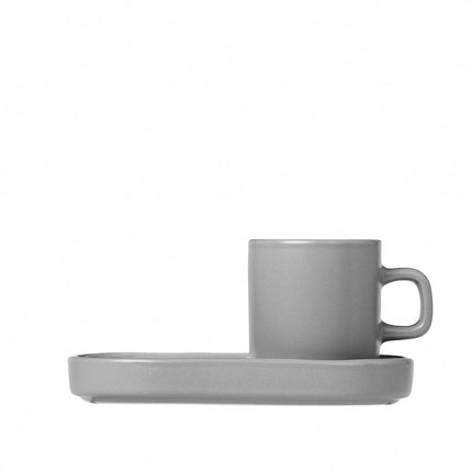 PILLAR 2 tazas de espresso 50 ml con platillo Mirage Grey