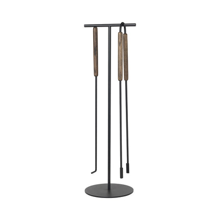 Conjunto de chimenea ASHI de 3 piezas Roble Marrón