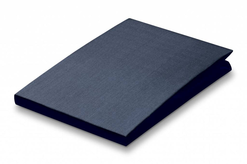 PERCALE fitted sheet Navy