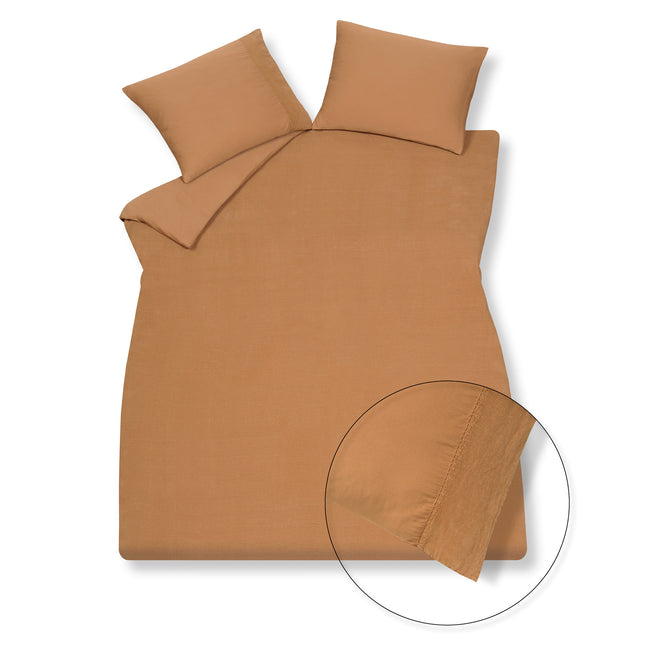 Duvet cover PURE 07 Cognac 200x220 cm (linen/satin cotton)