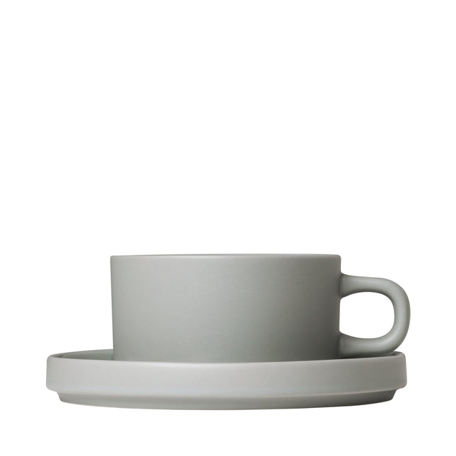 PILAR 2 tea cups 170ml with saucer Mirage Gray