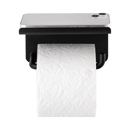 MODO toilet roll holder with platform Black