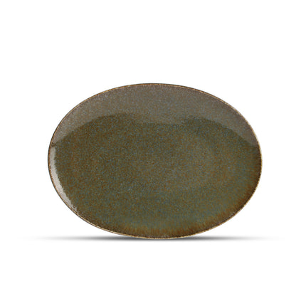 CIRRO flat plate oval 24 cm - Green multi