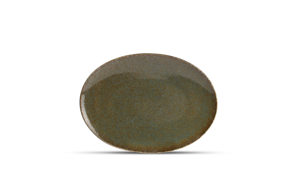 CIRRO plat bord ovaal 24 cm - Green multi