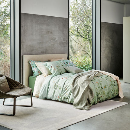 Housse de couette COTON LAVÉ Crème Tan 140x220 cm