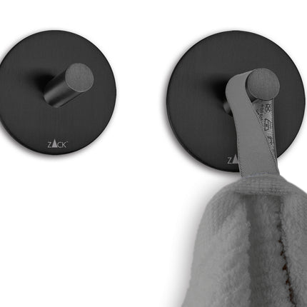 PECO towel hook self-adhesive set/2 (black)