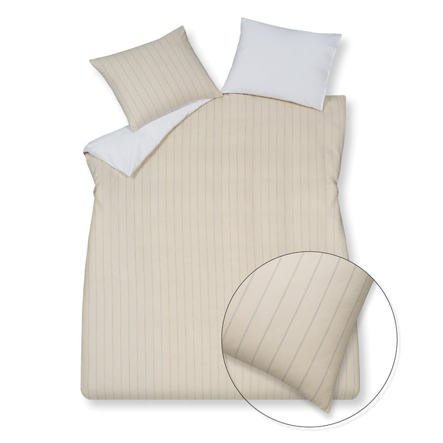 Funda nórdica <tc>HOME</tc> Puglia Crema Bronceado 240x220 cm (algodón percal)