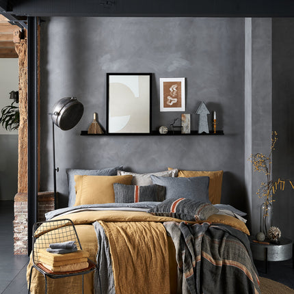 Housse de couette PURE 07 Cool Grey 140x220 cm (lin/satin de coton)
