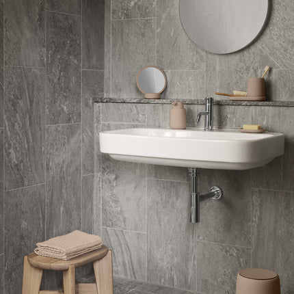 RIM vægspejl Sort 50 cm (røget glas)