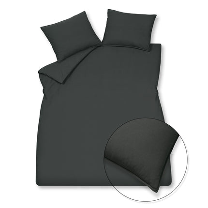 Funda nórdica ALGODÓN LAVADO 240x220 cm Off Black (algodón)