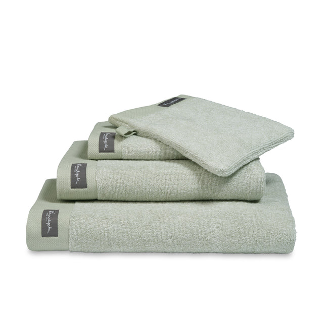 <tc>HOME</tc> Toalla de baño Mouliné Smoke Green de 70x140 cm (juego de 3)