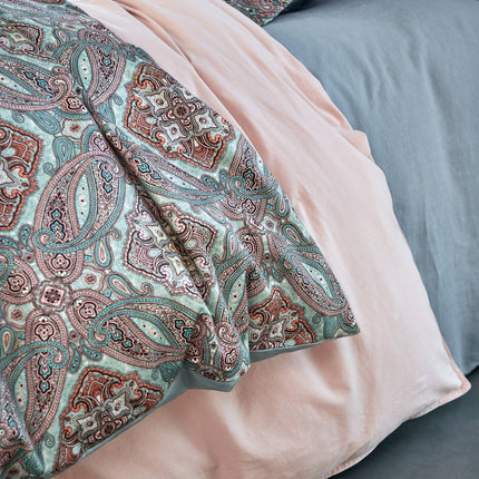 Housse de couette COTON LAVÉ Rose Pâle 200x220 cm